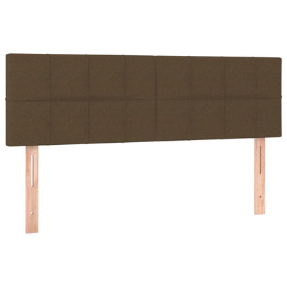 Cabeceira de cama c/ luzes LED tecido 144x5x78/88 cm castanho