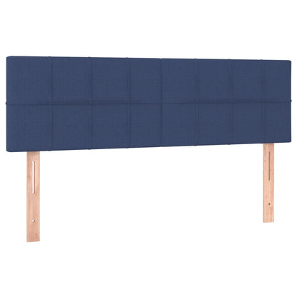 Cabeceira de cama c/ luzes LED tecido 144x5x78/88 cm azul