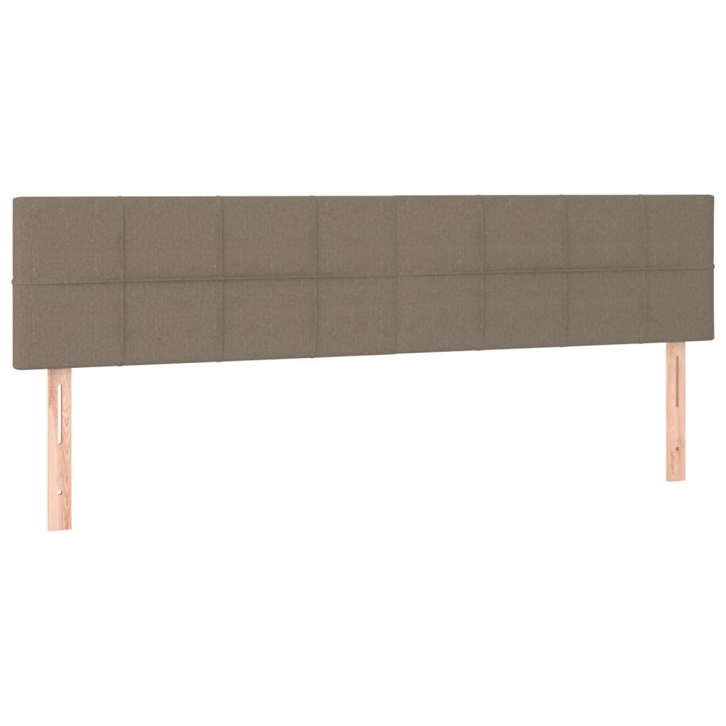 Cabeceira cama luzes LED tecido 160x5x78/88cm cinza-acastanhado