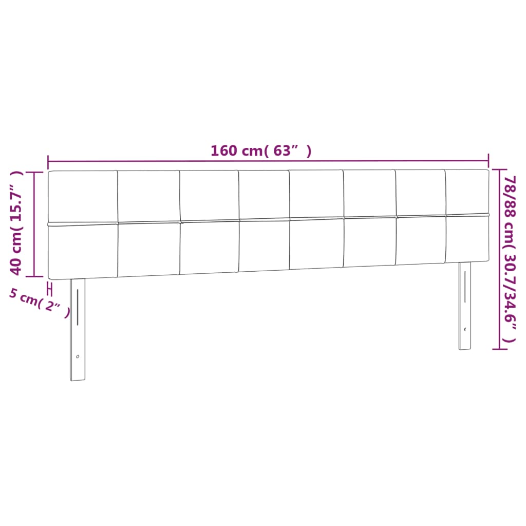 Cabeceira cama luzes LED tecido 160x5x78/88cm cinza-acastanhado