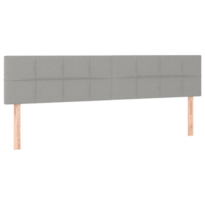 Cabeceira de cama c/luzes LED tecido 180x5x78/88 cm cinza-claro