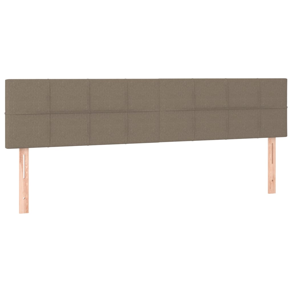 Cabeceira cama luzes LED tecido 180x5x78/88cm cinza-acastanhado