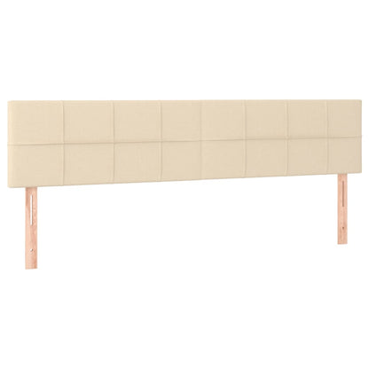 Cabeceira de cama c/ luzes LED tecido 180x5x78/88 cm cor creme