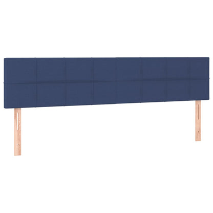 Cabeceira de cama c/ luzes LED tecido 180x5x78/88 cm azul