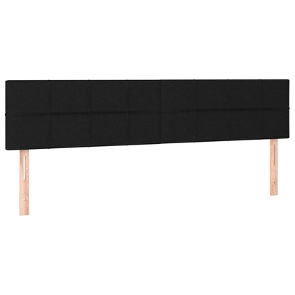 Cabeceira de cama c/ luzes LED tecido 200x5x78/88 cm preto