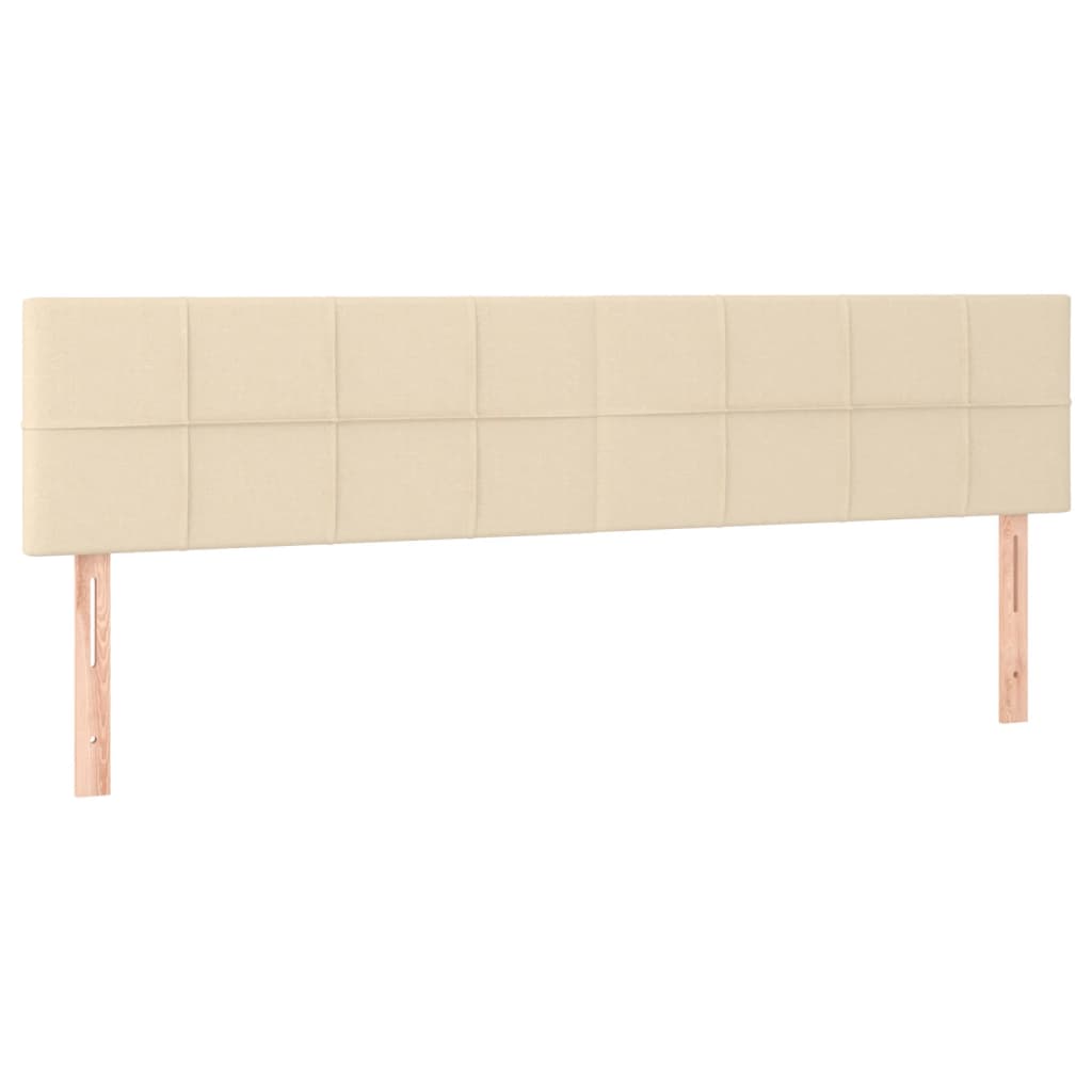 Cabeceira de cama c/ luzes LED tecido 200x5x78/88 cm cor creme