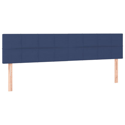 Cabeceira de cama c/ luzes LED tecido 200x5x78/88 cm azul