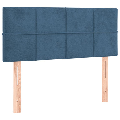 Cabeceira de cama c/ luzes LED veludo 80x5x78/88 cm azul-escuro