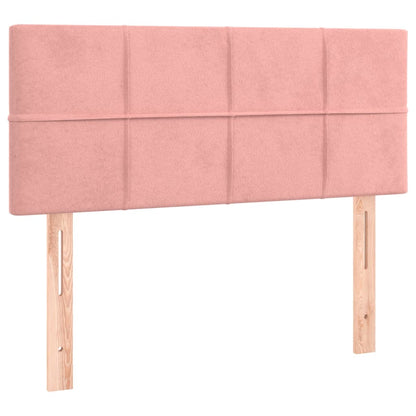 Cabeceira de cama c/ luzes LED veludo 80x5x78/88 cm rosa