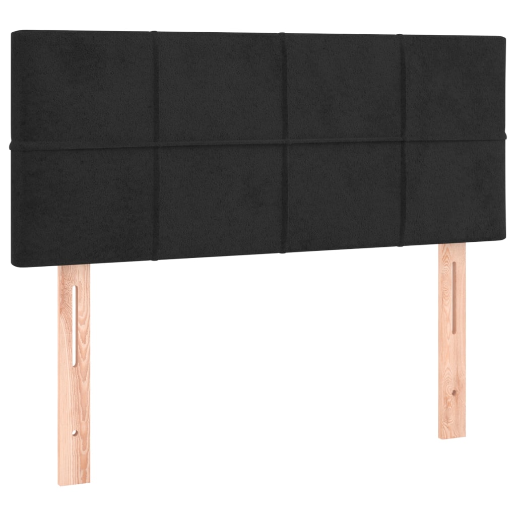 Cabeceira de cama c/ luzes LED veludo 90x5x78/88 cm preto