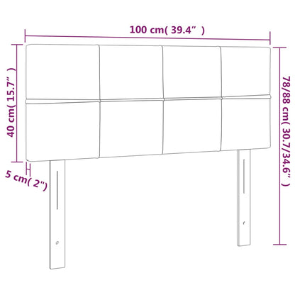 Cabeceira de cama c/ luzes LED veludo 100x5x78/88cm azul-escuro