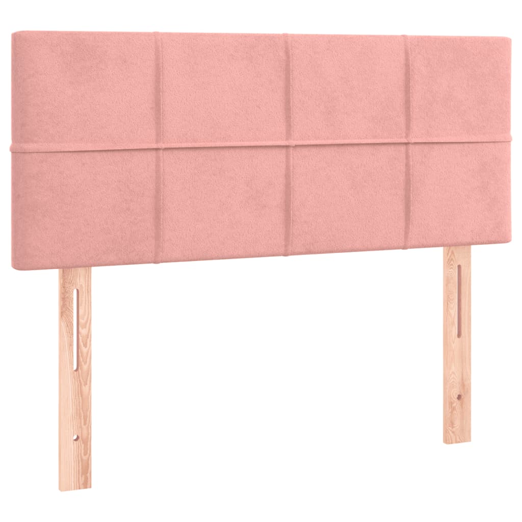 Cabeceira de cama c/ luzes LED veludo 100x5x78/88 cm rosa