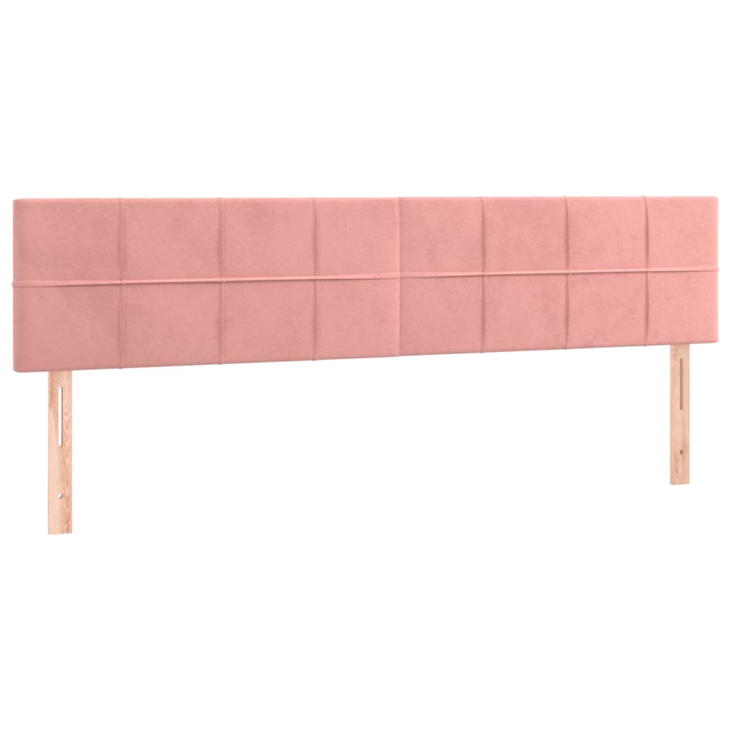 Cabeceira de cama c/ luzes LED veludo 160x5x78/88 cm rosa