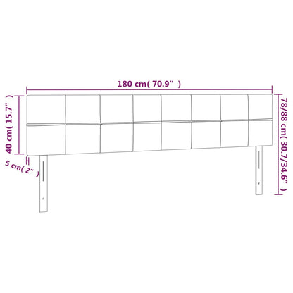 Cabeceira de cama c/ luzes LED veludo 180x5x78/88 cm rosa