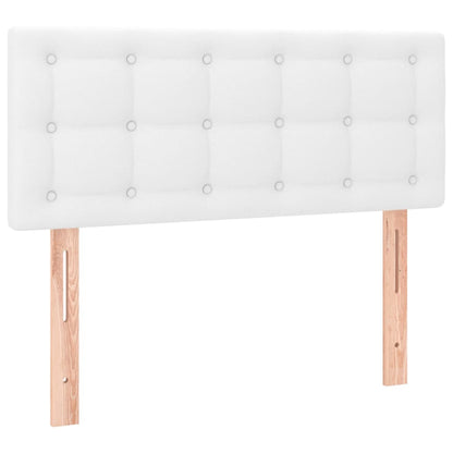 Cabeceira de cama c/ LED couro artificial 80x5x78/88 cm branco