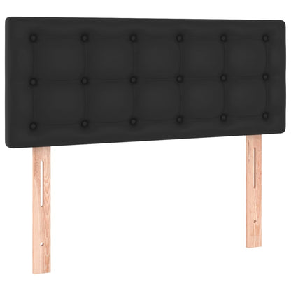 Cabeceira de cama c/ LED couro artificial 90x5x78/88 cm preto