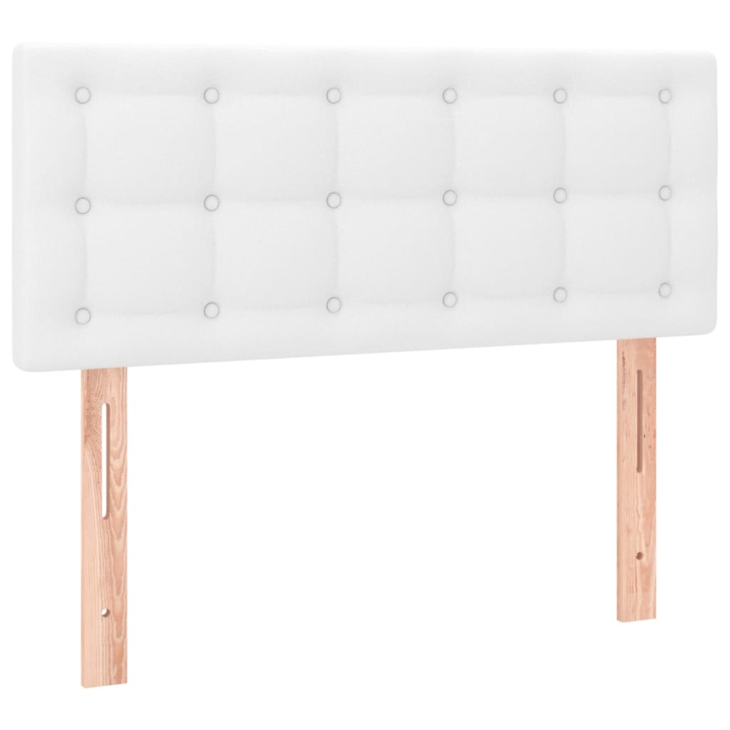 Cabeceira de cama c/ LED couro artificial 90x5x78/88 cm branco