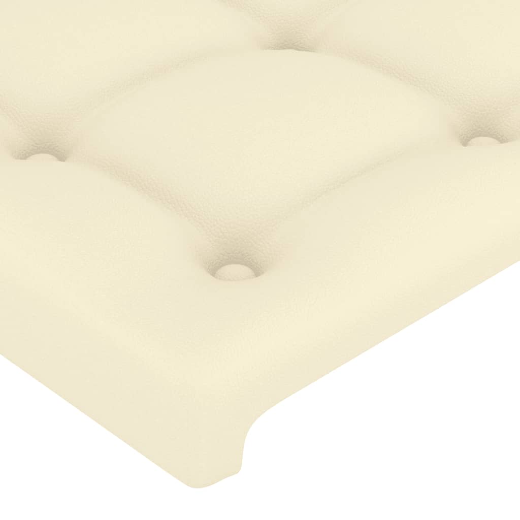 Cabeceira de cama c/ LED 100x5x78/88 cm couro artificial creme