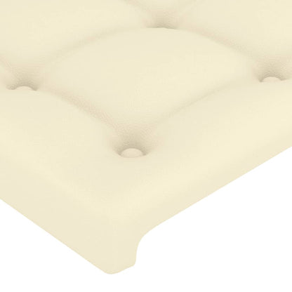 Cabeceira de cama c/ LED 100x5x78/88 cm couro artificial creme