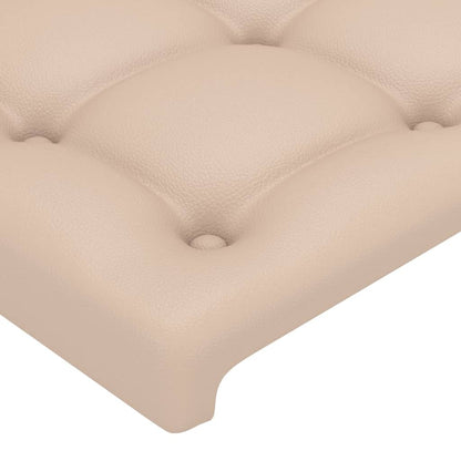 Cabeceira cama c/ LED couro artificial 100x5x78/88cm cappuccino