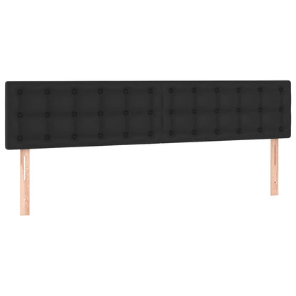 Cabeceira de cama c/ LED couro artificial 160x5x78/88 cm preto