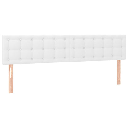 Cabeceira de cama c/ LED couro artificial 160x5x78/88 cm branco