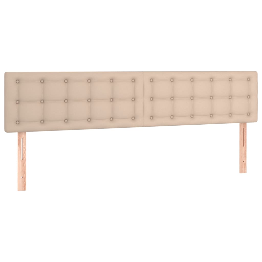 Cabeceira cama c/ LED couro artificial 160x5x78/88cm cappuccino