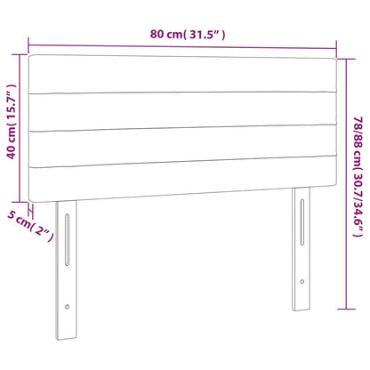 Cabeceira de cama c/ luzes LED tecido 80x5x78/88 cm cinza-claro