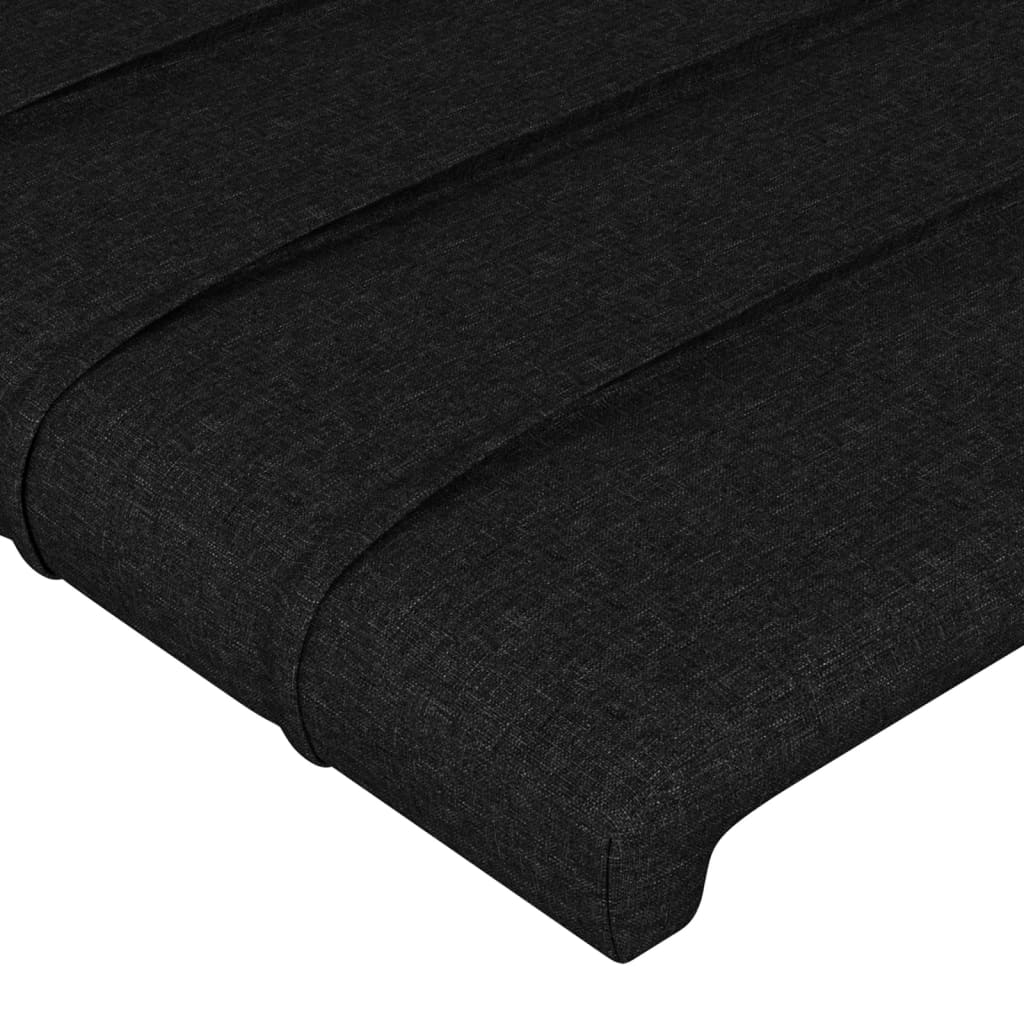 Cabeceira de cama c/ luzes LED tecido 80x5x78/88 cm preto