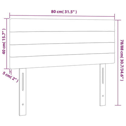 Cabeceira de cama c/ luzes LED tecido 80x5x78/88 cm castanho