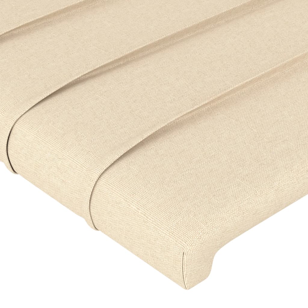 Cabeceira de cama c/ luzes LED tecido 80x5x78/88 cm cor creme