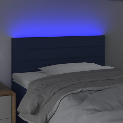 Cabeceira de cama c/ luzes LED tecido 80x5x78/88 cm azul