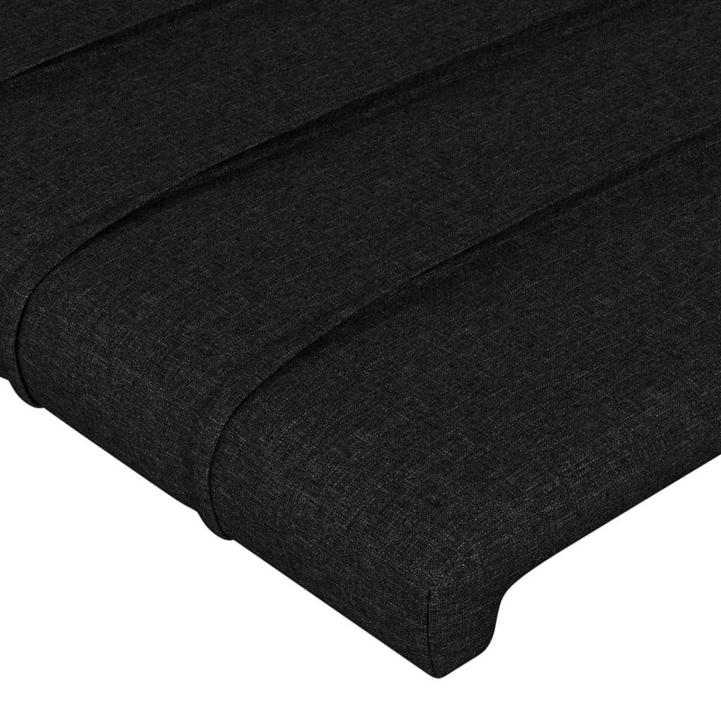 Cabeceira de cama c/ luzes LED tecido 90x5x78/88 cm preto