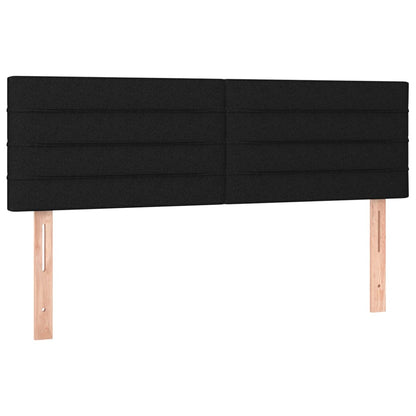 Cabeceira de cama c/ luzes LED tecido 144x5x78/88 cm preto