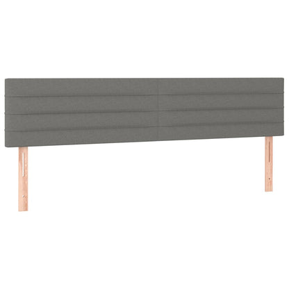 Cabeceira de cama c/luzes LED tecido 160x5x78/88cm cinza-escuro