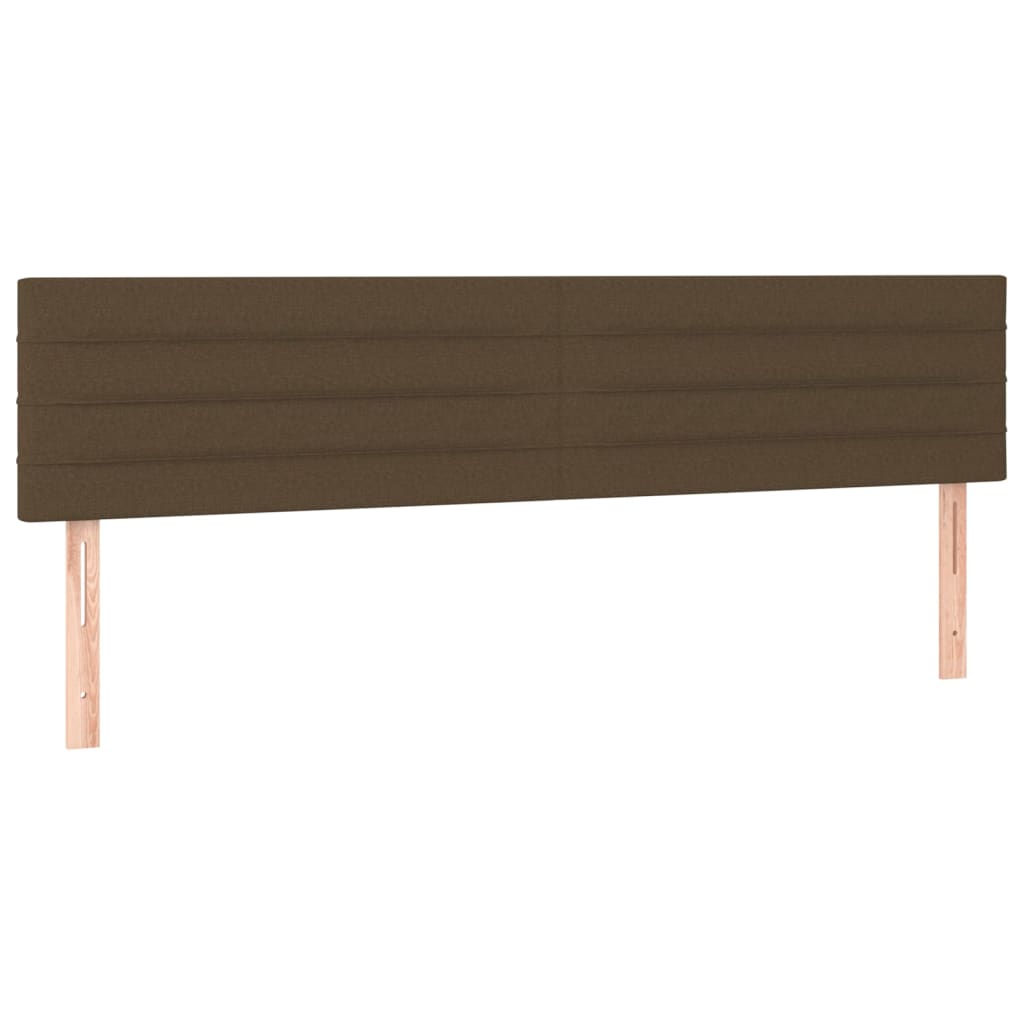 Cabeceira de cama c/ luzes LED tecido 160x5x78/88 cm castanho