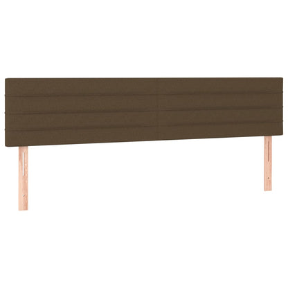 Cabeceira de cama c/ luzes LED tecido 160x5x78/88 cm castanho