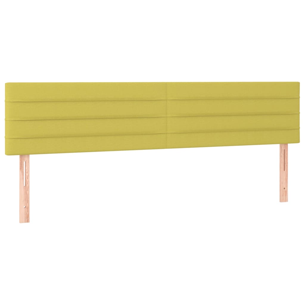 Cabeceira de cama c/ luzes LED tecido 160x5x78/88 cm verde