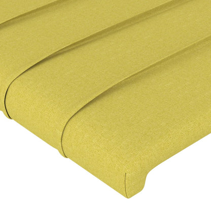 Cabeceira de cama c/ luzes LED tecido 160x5x78/88 cm verde