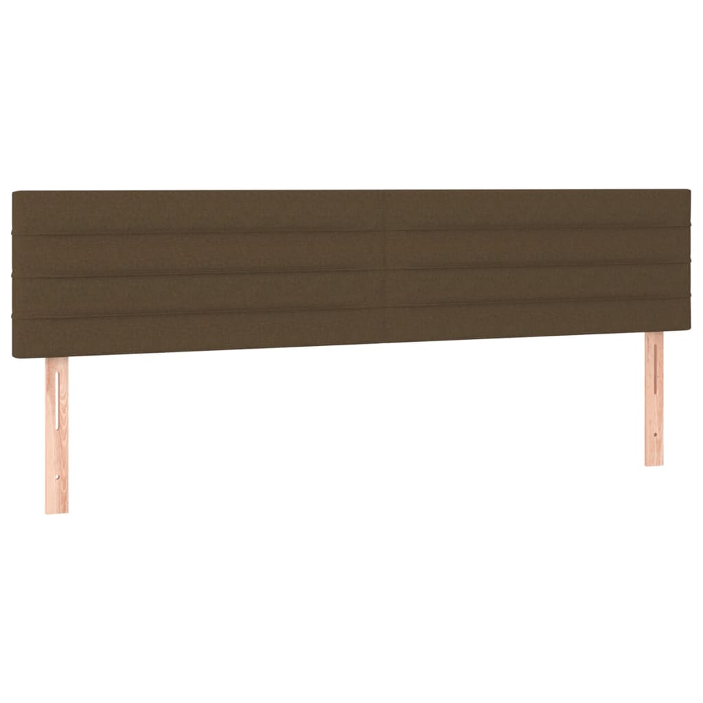 Cabeceira de cama c/ luzes LED tecido 180x5x78/88 cm castanho