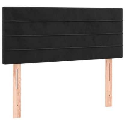 Cabeceira de cama c/ luzes LED veludo 80x5x78/88 cm preto