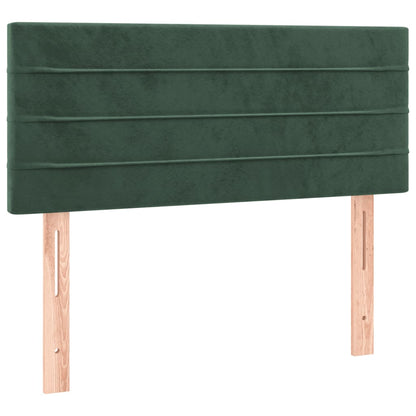 Cabeceira de cama c/ luzes LED veludo 80x5x78/88cm verde-escuro