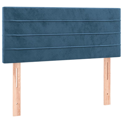 Cabeceira de cama c/ luzes LED veludo 80x5x78/88 cm azul-escuro