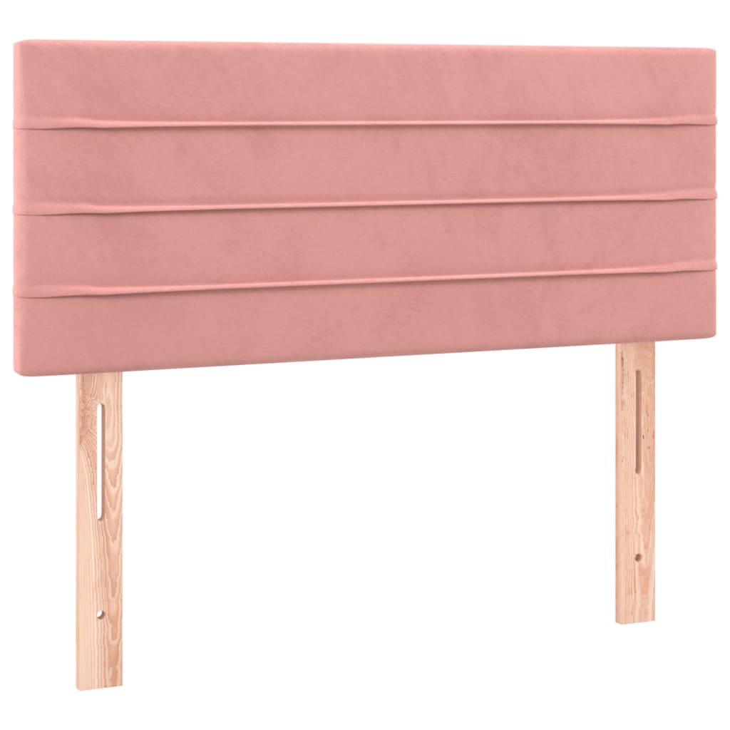 Cabeceira de cama c/ luzes LED veludo 90x5x78/88 cm rosa