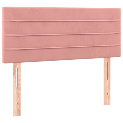 Cabeceira de cama c/ luzes LED veludo 90x5x78/88 cm rosa