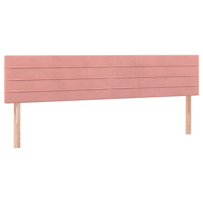 Cabeceira de cama c/ luzes LED veludo 160x5x78/88 cm rosa