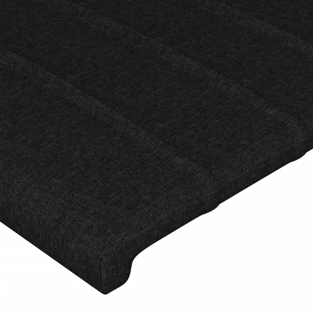 Cabeceira de cama c/ luzes LED tecido 80x5x78/88 cm preto