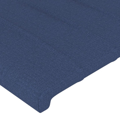 Cabeceira de cama c/ luzes LED tecido 80x5x78/88 cm azul