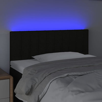 Cabeceira de cama c/ luzes LED tecido 90x5x78/88 cm preto