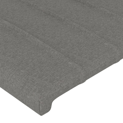 Cabeceira de cama c/luzes LED tecido 100x5x78/88cm cinza-escuro